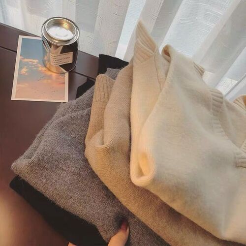 Áo gile len tăm nữ trơn ulzzang mùa Thu Hàn Quốc