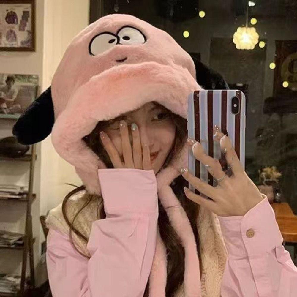 Mũ Trùm Đầu Mềm Mại Dày Dặn Chống Gió In Họa Tiết Hoạt Hình Dành Cho Nam Nữ