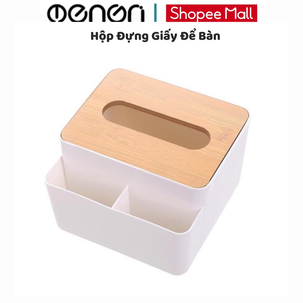 Hộp Đựng Giấy Ăn Nắp Gỗ Decor Có 2 Ngăn Để Đồ Đặt Bàn Phòng Khách, Phòng Ngủ, Bàn Làm Việc Beecook