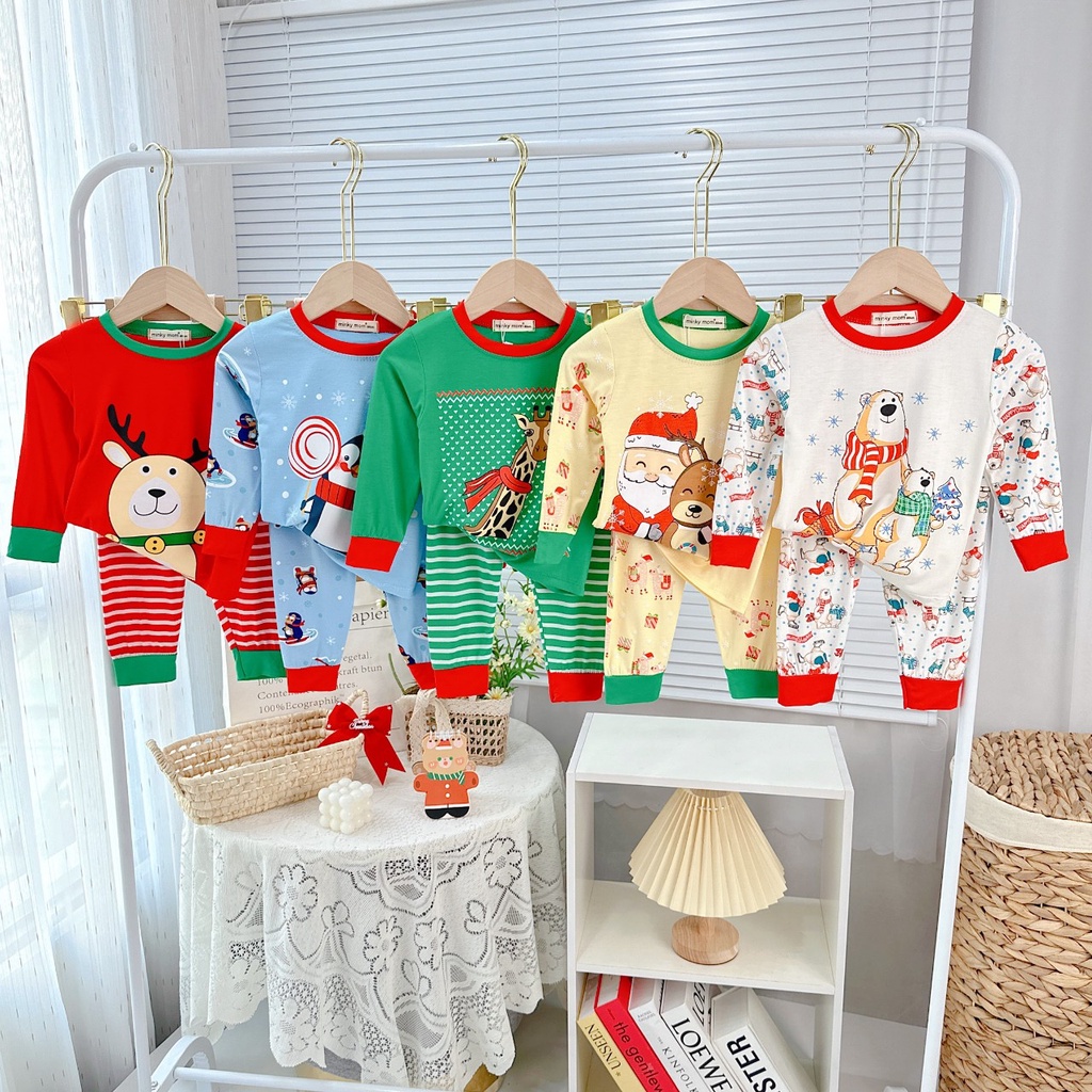 BỘ DÀI COTTON IN HÌNH NOEL CHO BÉ