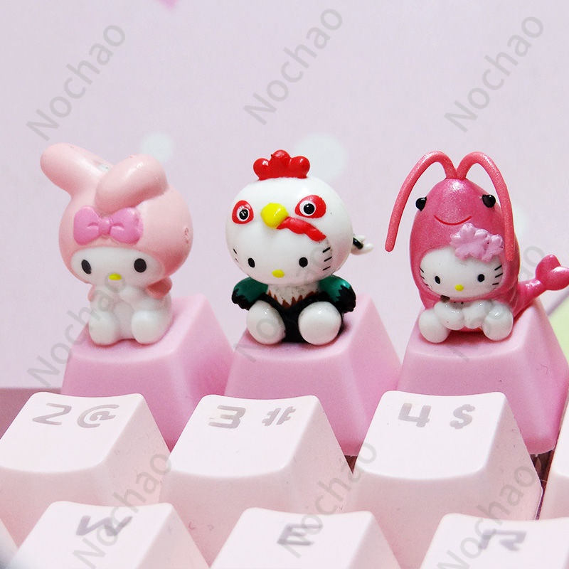 Nút Bàn Phím Cơ Mini Hình Hello Kitty Bằng PBT Trong Suốt