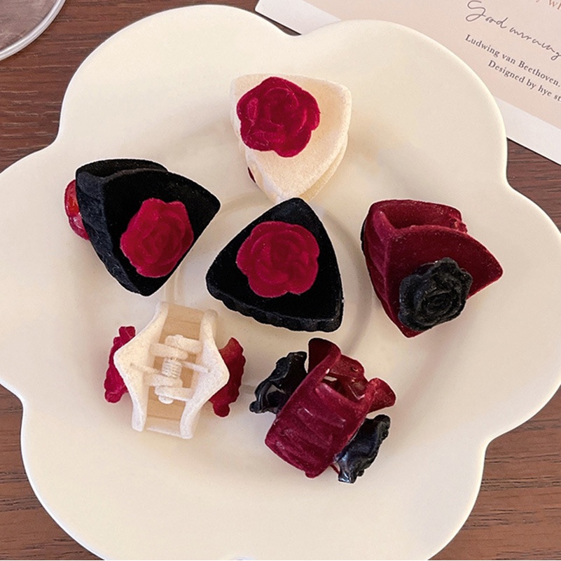 Kẹp Tóc Hình Tai Mèo Hai Mặt Màu Trơn Phong Cách Retro Cho Nữ