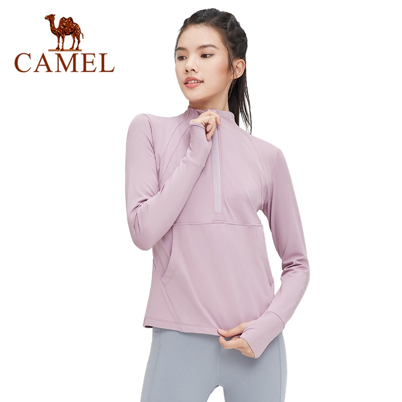 CAMEL Áo Thun Thể Thao Dài Tay Mau Khô Chất Lượng Dành Cho Nữ