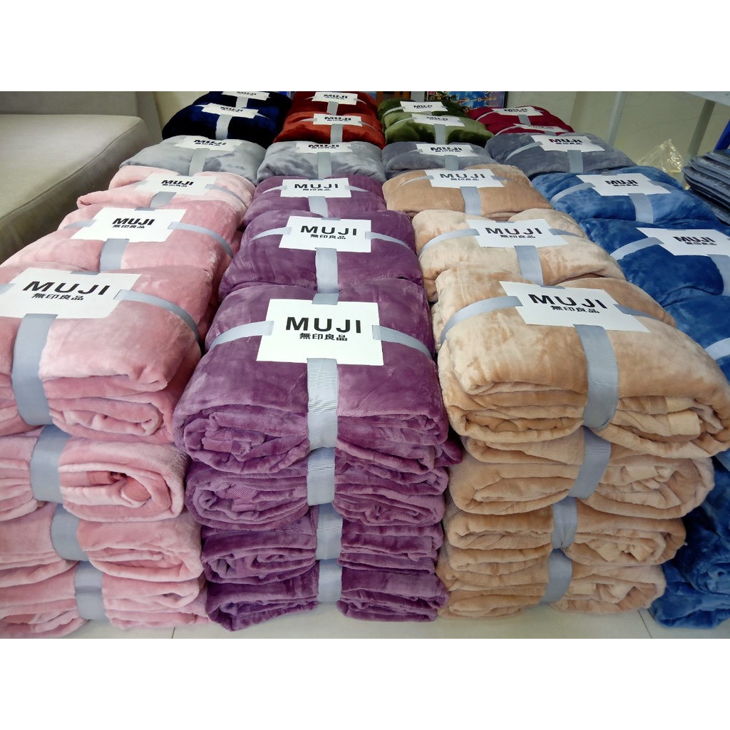 Chăn lông tuyết Muji BLANKET cao cấp hàng loại 1🍀 Êm mềm mịn mượt 1.8kg