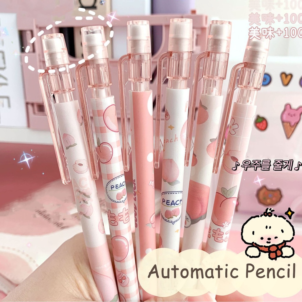 Y&amp;X Bút Chì 0.5mm 2B Họa Tiết Quả Đào Hoạt Hình Dễ Thương/bút chì bấm