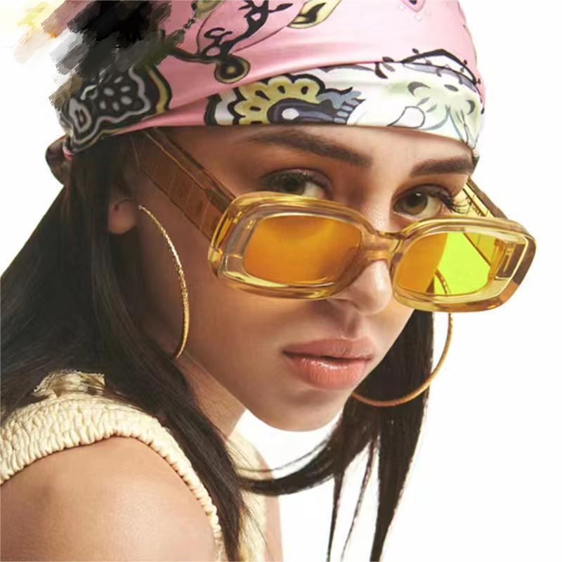 Kính Mát Gọng Vuông / Chữ Nhật Nhiều Màu Trong Suốt Phong Cách Hip Hop Cổ Điển Thời Trang Cho Nữ
