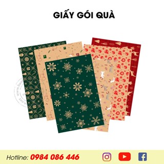 Giấy gói quà màu sắc ngẫu nhiên - giấy gói quà mang họa tiết noel