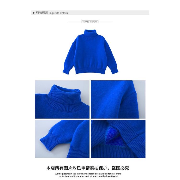 Áo Sweater Dệt Kim Một Mảnh Lót Lông Cừu Dày Dặn Thời Trang Thu Đông Cho Bé Trai Và Gái