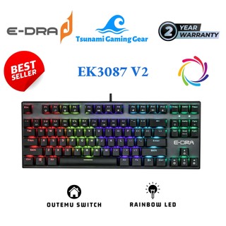 Phím cơ E-dra EK3087 v2 (2021) Rainbow Led/ EK3087 Red Led chính hãng