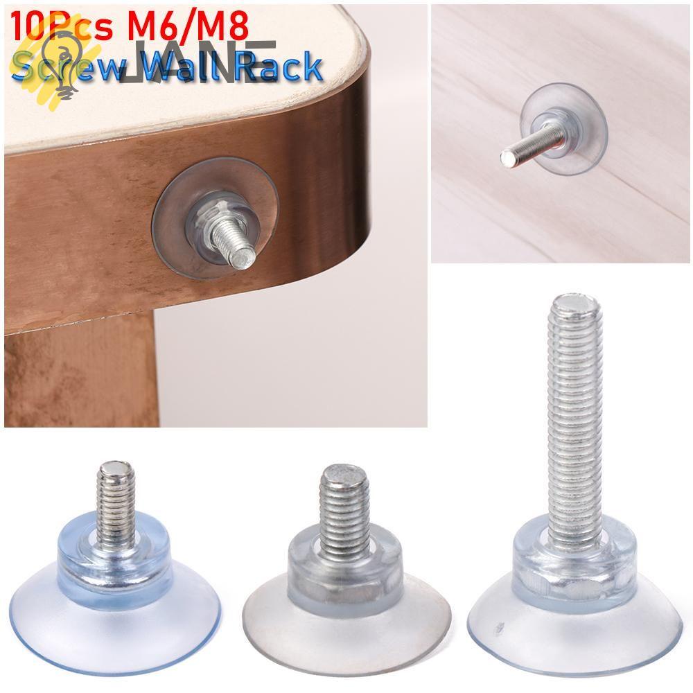 Set 10 móc treo đồ trong suốt có cốc hút gắn tường nhà tắm/ phòng bếp