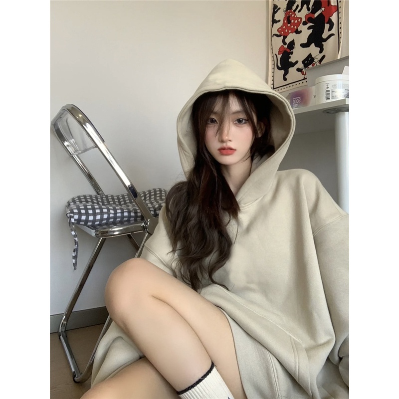 Áo hoodie trơn nam nữ màu be form rộng Yinxx, hoddie unisex nỉ bông dày dặn HD48 | BigBuy360 - bigbuy360.vn