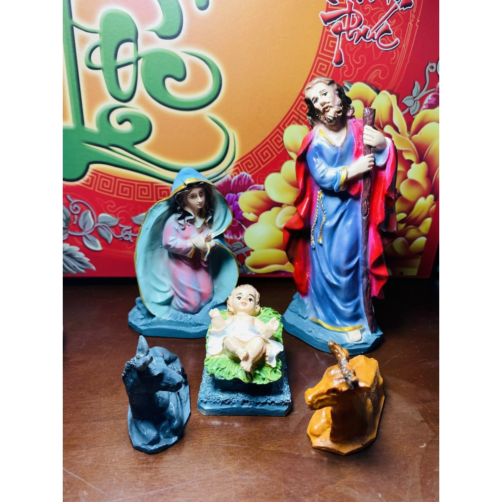 Bộ Tượng Noel Chúa Giáng Sinh - Mẫu mới nhất - Kích thước 13 đến 25cm