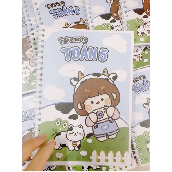 Toán 5 Sổ tay Takenote lò xo còng sắt khổ giấy A5 và A6