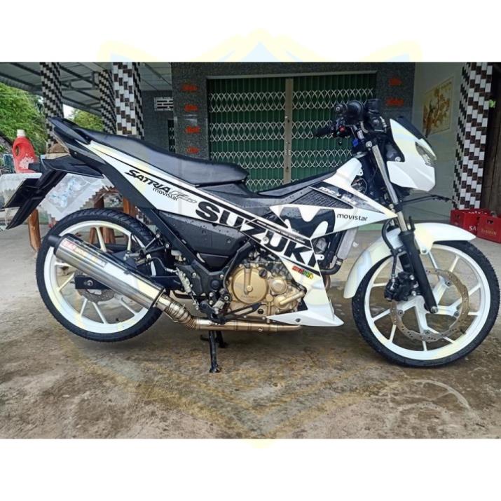 FREE SHIP + SALE SỐC +DECAL PVC 5 LỚP CHẤT LƯỢNG CAO Tem rời satria fi movistar trắng