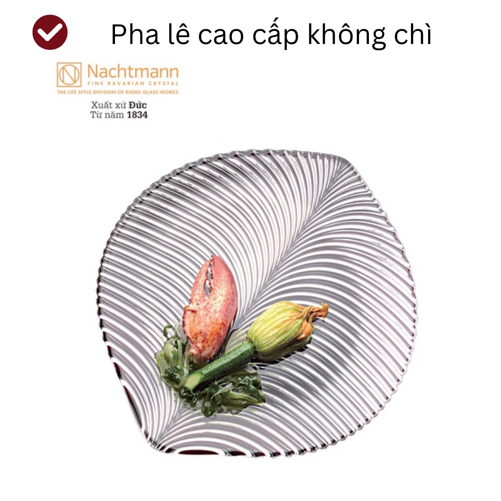 Bộ đĩa lá Nachtmann Mambo 98034 PLATZTELLER 32cm, pha lê chất lượng cao khúc xạ ánh sáng