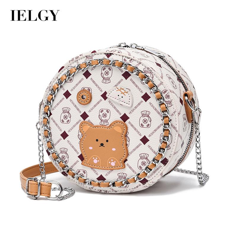 Túi đeo chéo IELGY hình tròn nhỏ xinh phong cách Hàn Quốc thời trang cho nữ