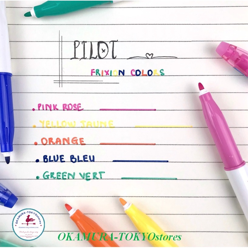 Bút dạ quang màu cam highlight frixion colors, Pilot, đầu mềm viết êm mực xóa được, ngòi 2.5mm