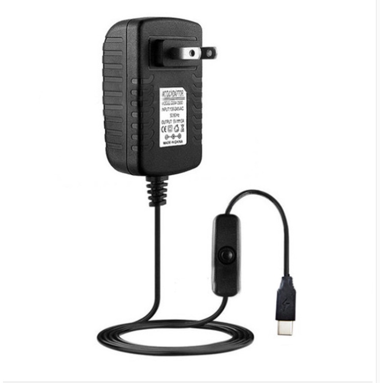 Bộ chuyển đổi nguồn Raspberry Pi 4 Model B cáp Type-C 5V 3A với công tắc BẬT TẮT cho Raspberry Pi 4 Model B