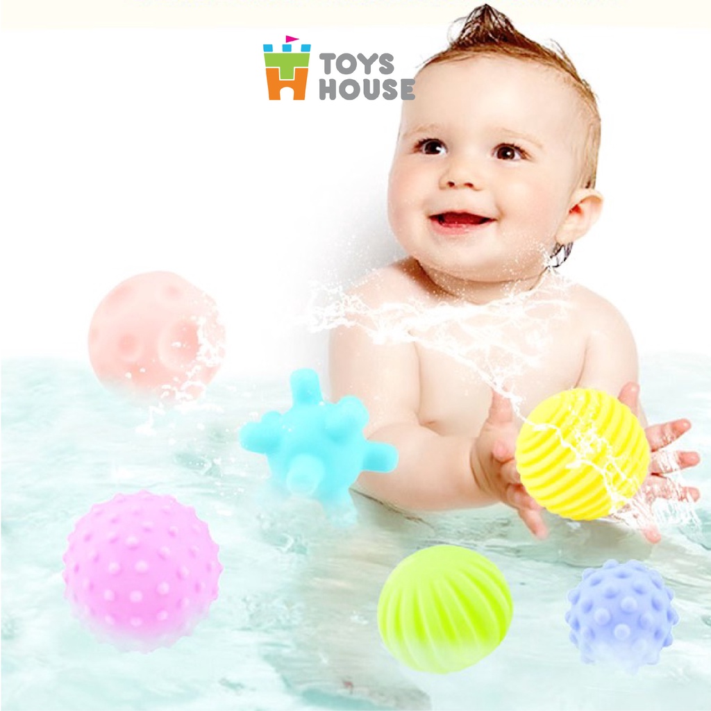Set 6 bóng gai Silicon giúp kích thích giác quan toàn diện cho bé ToysHouse HE0207