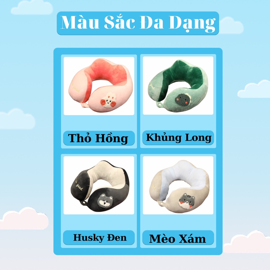 Bộ gối chăn tựa lưng văn phòng hình thú dễ thương BINNIECUTE cao cấp