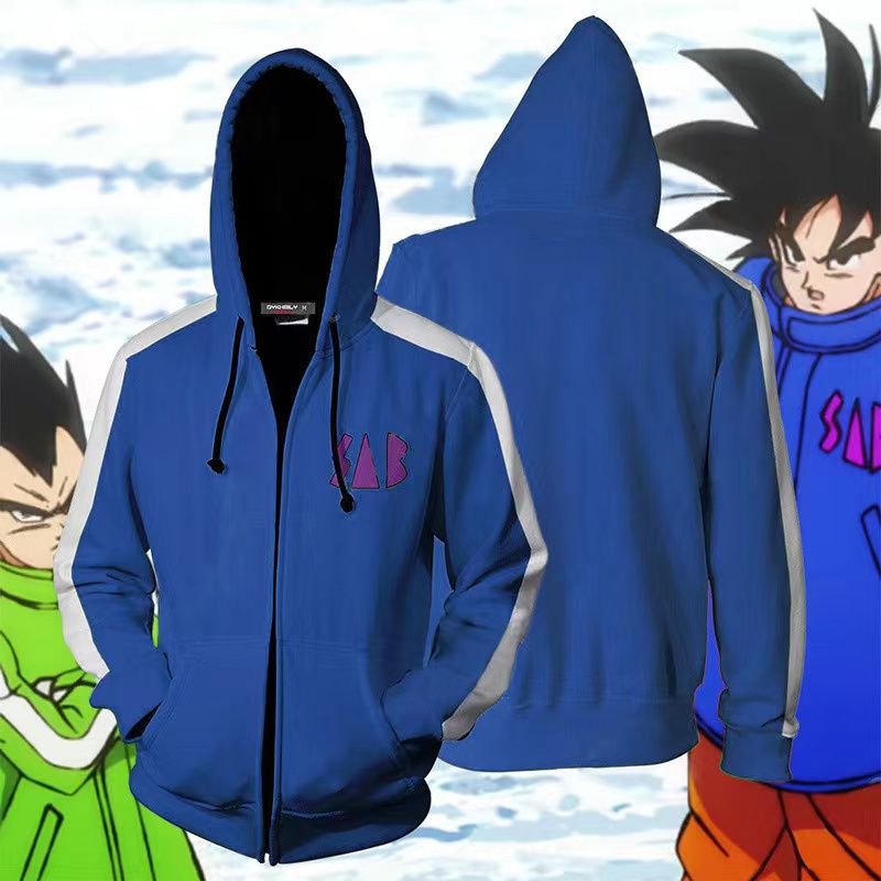Áo Khoác Hoodie Có Khóa Kéo In Hình Goku Dragon Ball 3D Diy Thời Trang Thường Ngày Dành Cho Nam Nữ