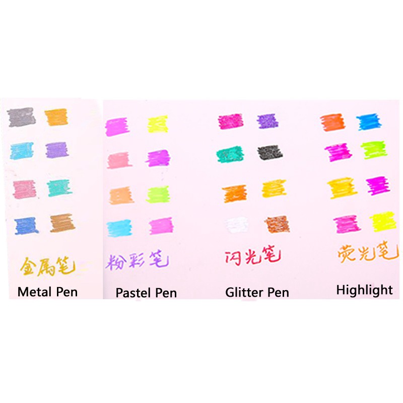 Y&amp;X Bộ 12 bút mực nhiều màu sắc khác nhau đáng yêu đa năng tiện lợi/Bút bi nhiều màu