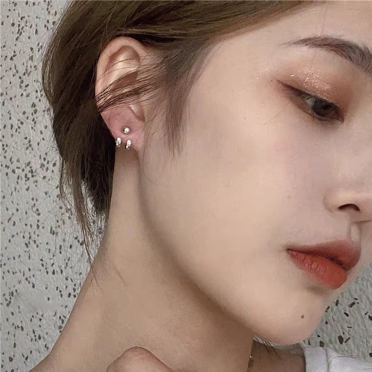 Khuyên Tai Dạng Hạt Treo Phía Sau Phong Cách Ins Hàn Quốc Tinh Tế Đa Năng Cho Học Sinh Nam Và Nữ