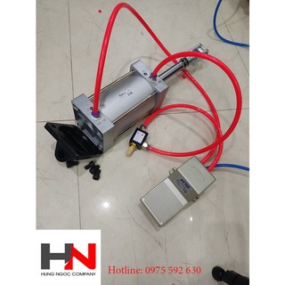 Bộ đột dập dùng khí nén ( 1 xi lanh + bàn đạp + van xả + phụ kiện kèm )