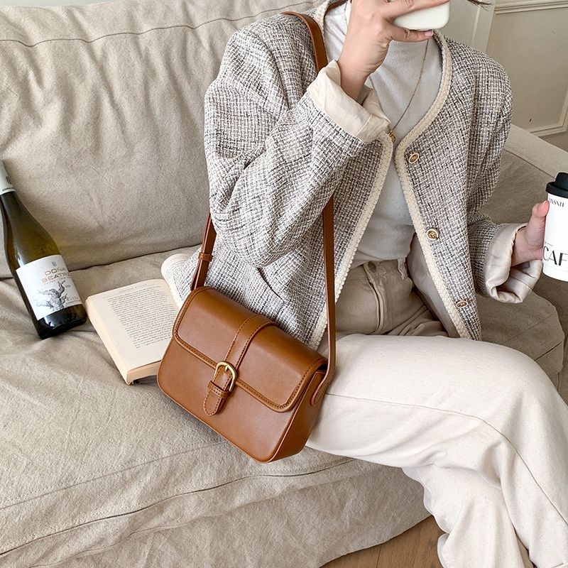 IELGY Túi Đeo Chéo Hình Vuông Cỡ Nhỏ Phong Cách Hàn Quốc Cổ Điển Thời Trang Cho Nữ