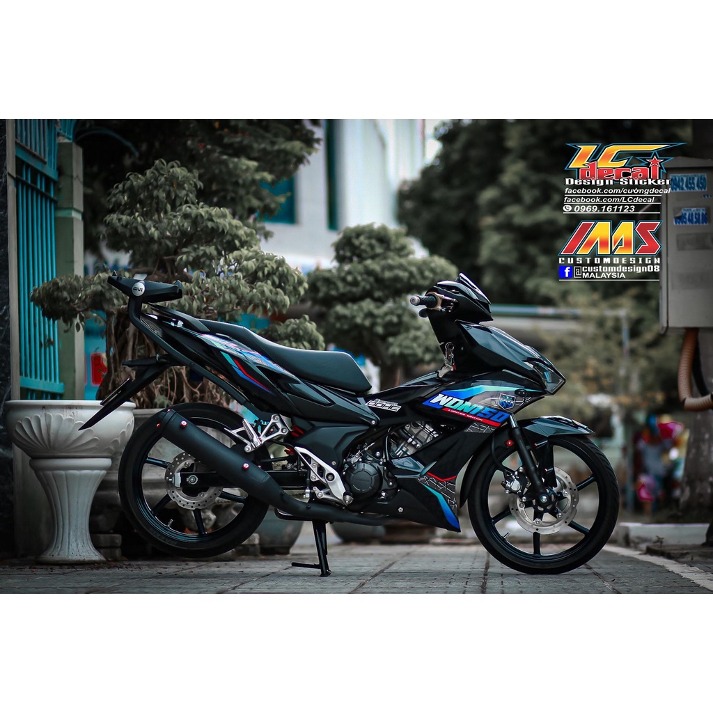 TEM RỜI màu TiTan bắt mắt cho Winner X 150 đen - tem cao cấp không bay màu