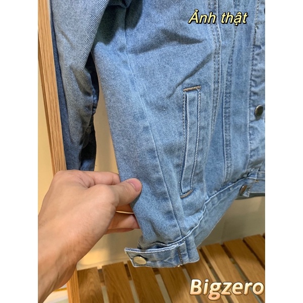 Áo khoác jeans màu đen xanh,áo khoác bò freesize form rộng unisex nam nữ