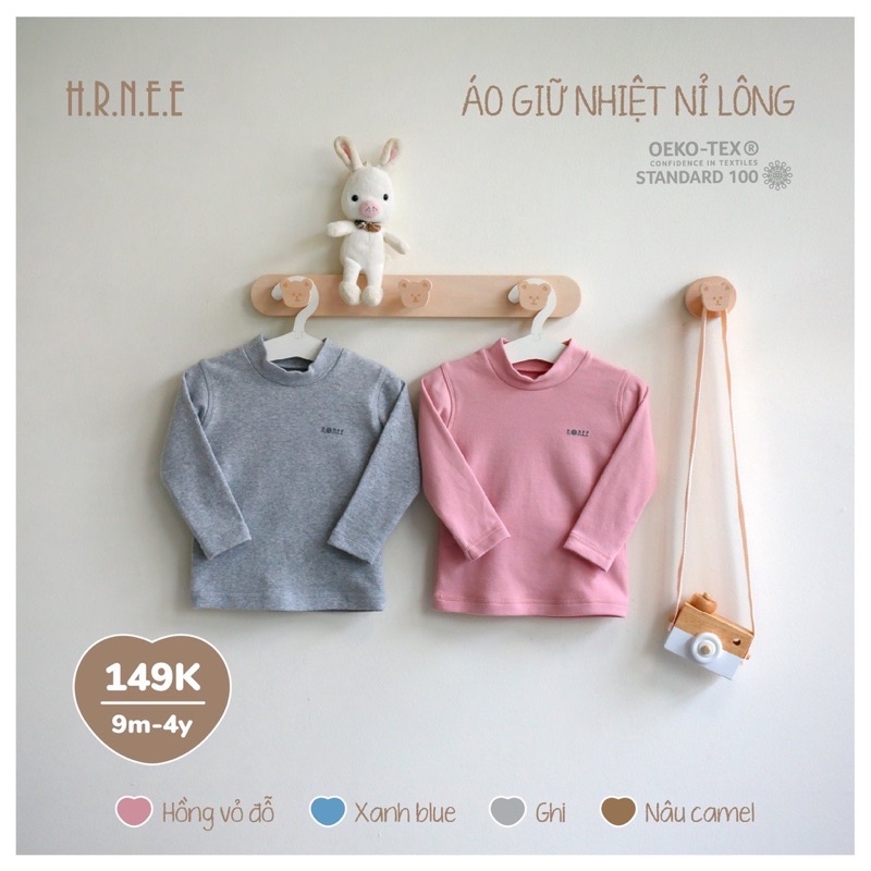 Áo giữ nhiệt Hrnee nỉ lông 4 màu cho bé 6M-4Y