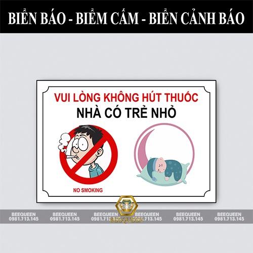 Biển Báo Cảnh Báo Cấm Hút Thuốc-No Smoking Gắn Nơi Làm Việc - Gia Đình