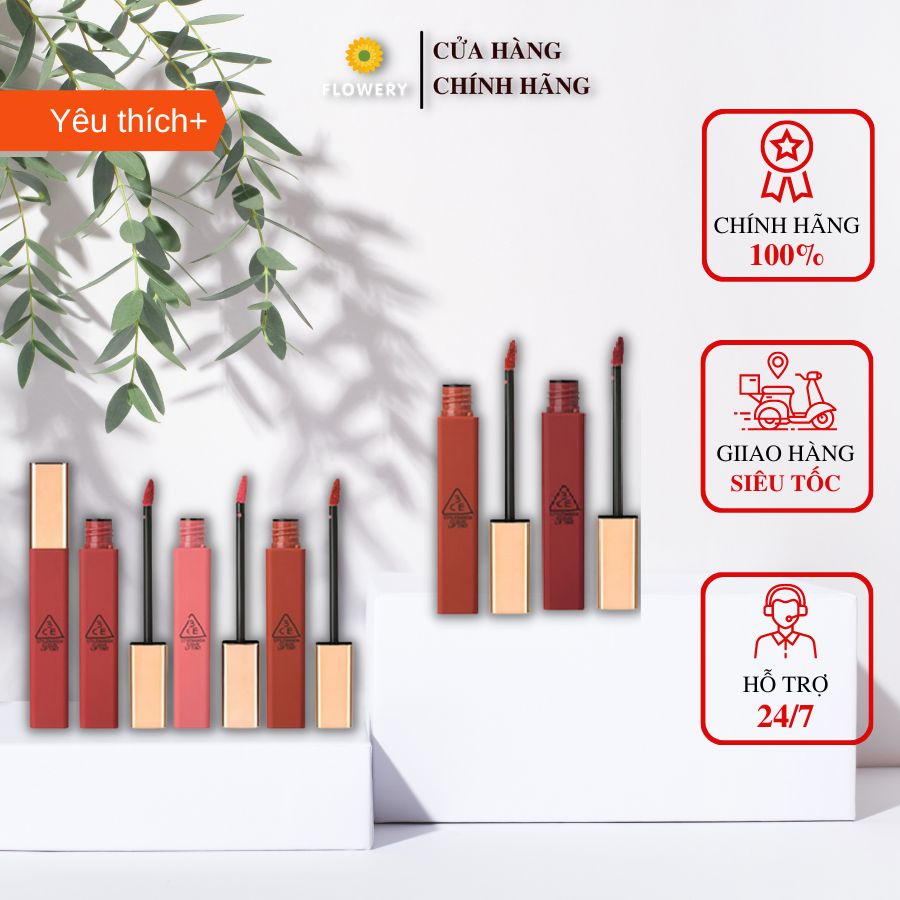 [CHÍNH HÃNG] Son Kem Siêu Lì, Mịn Môi 3CE Cloud Lip Tint
