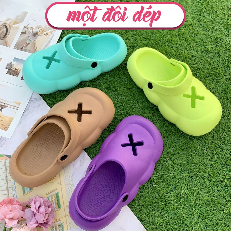 Dép Crocs Đế Bánh Mì Đi Trong Nhà Năng động Cá tính Phong cách ulzzang Hàn Quốc
