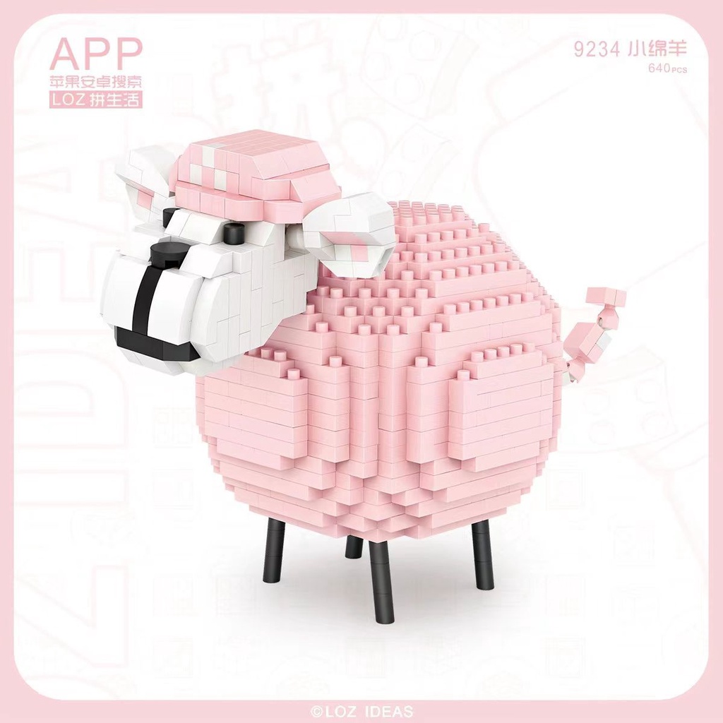Bộ đồ chơi ghép hình cừu màu hồng Bộ quà tặng tinh tế Đồ chơi ghép hình cừu dễ thương