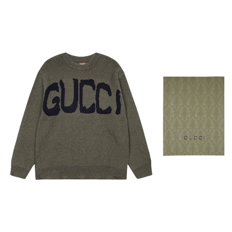 Áo len nam nữ thu đông chữ graffiti Balenciaga x Gucci GC cao cấp