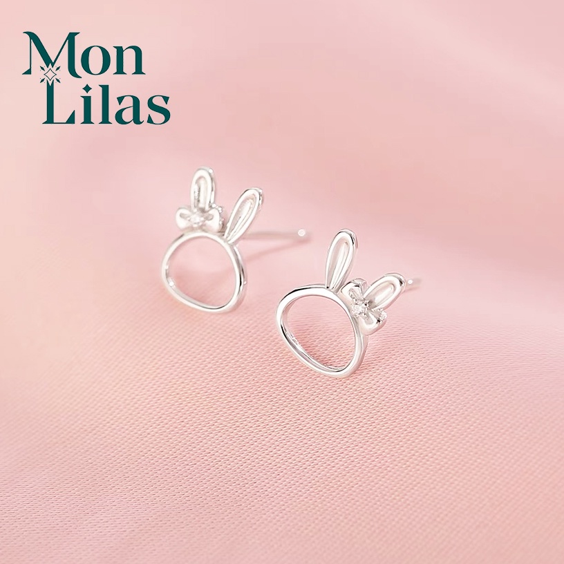 Bông Tai Bạc Nữ Mon Lilas Mặt Thỏ Dễ Thương K102201/2
