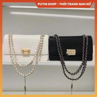 Túi xách nữ đeo chéo , Túi sách đeo vai kẹp nách CNK Sang Chảnh Màu Đen Trắng vân da nhỏ phong cách Hàn Putin Shop
