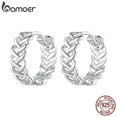 Bamoer Bông Tai Bạc 925 Kiểu Dáng Thanh Lịch Thời Trang