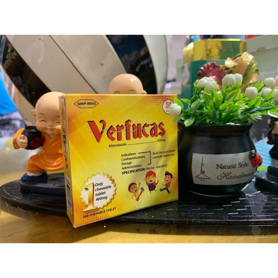 Viên nhai VERFUCAS hộp 1 viên vị thơm như kẹo cao su, cam kết cực hiệu quả