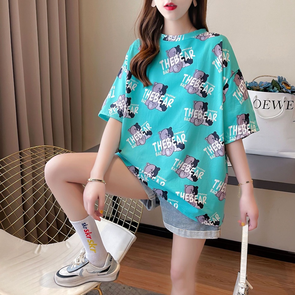 Áo Thun Tay Ngắn Dáng Rộng In Hoạt Hình Phong Cách Thái Lan Thời Trang Cho Nữ 11.20