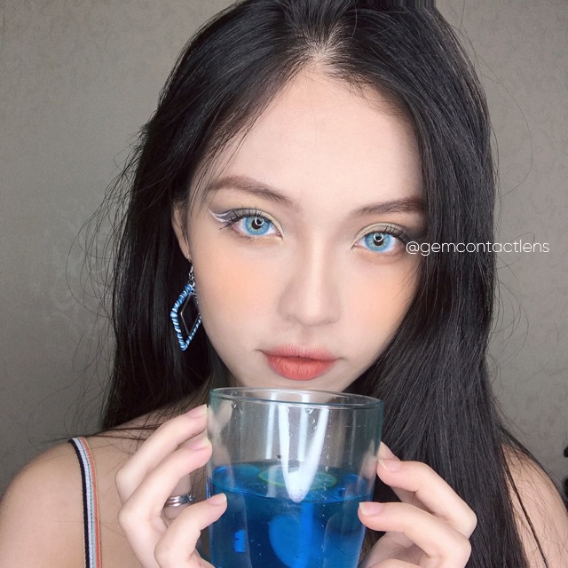 Áp Tròng NAVY BLUE 0 ĐỘ - Ẩm Cao 55% - HSD 6 Tháng Lens Xanh Không Viền Không Giãn Siêu Tây Phù Hợp Cho Mắt Nhạy Cảm