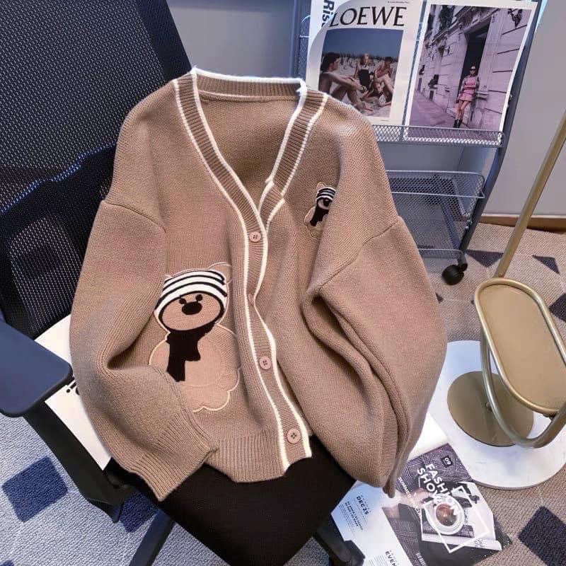 ÁO CADIGAN HOẠ TIẾT GẤU 2 MÀU