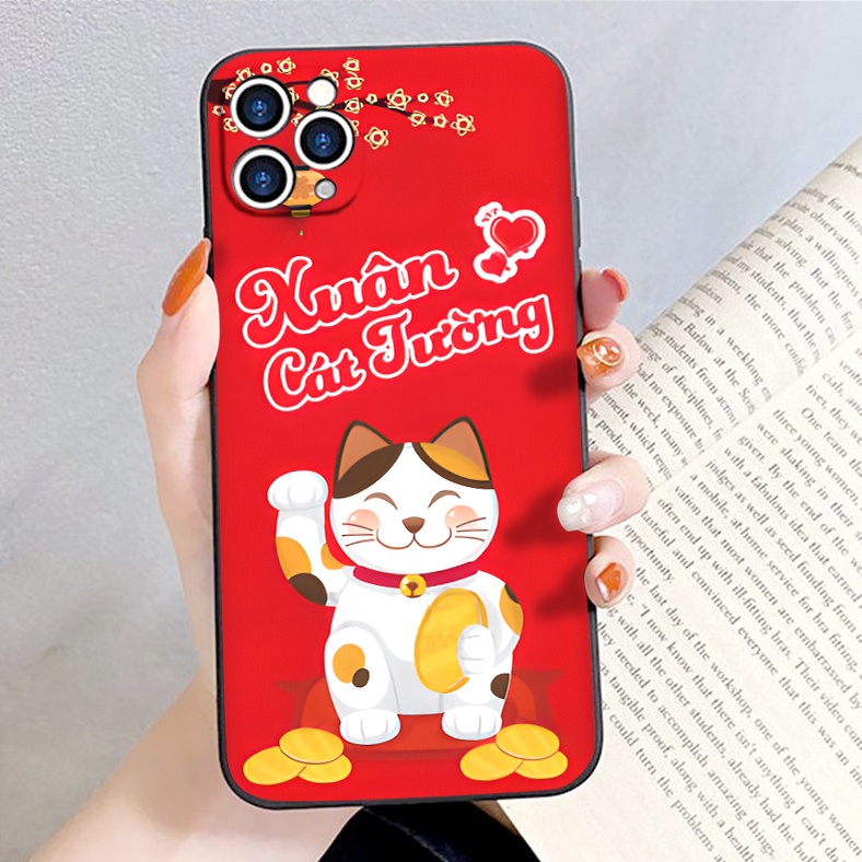 Ốp lưng iphone cạnh vuông mèo như ý bảo vệ cam 6/6splus/7/7plus/8/8plus/x/xr/xs/11/12/13/14/pro/max/plus/