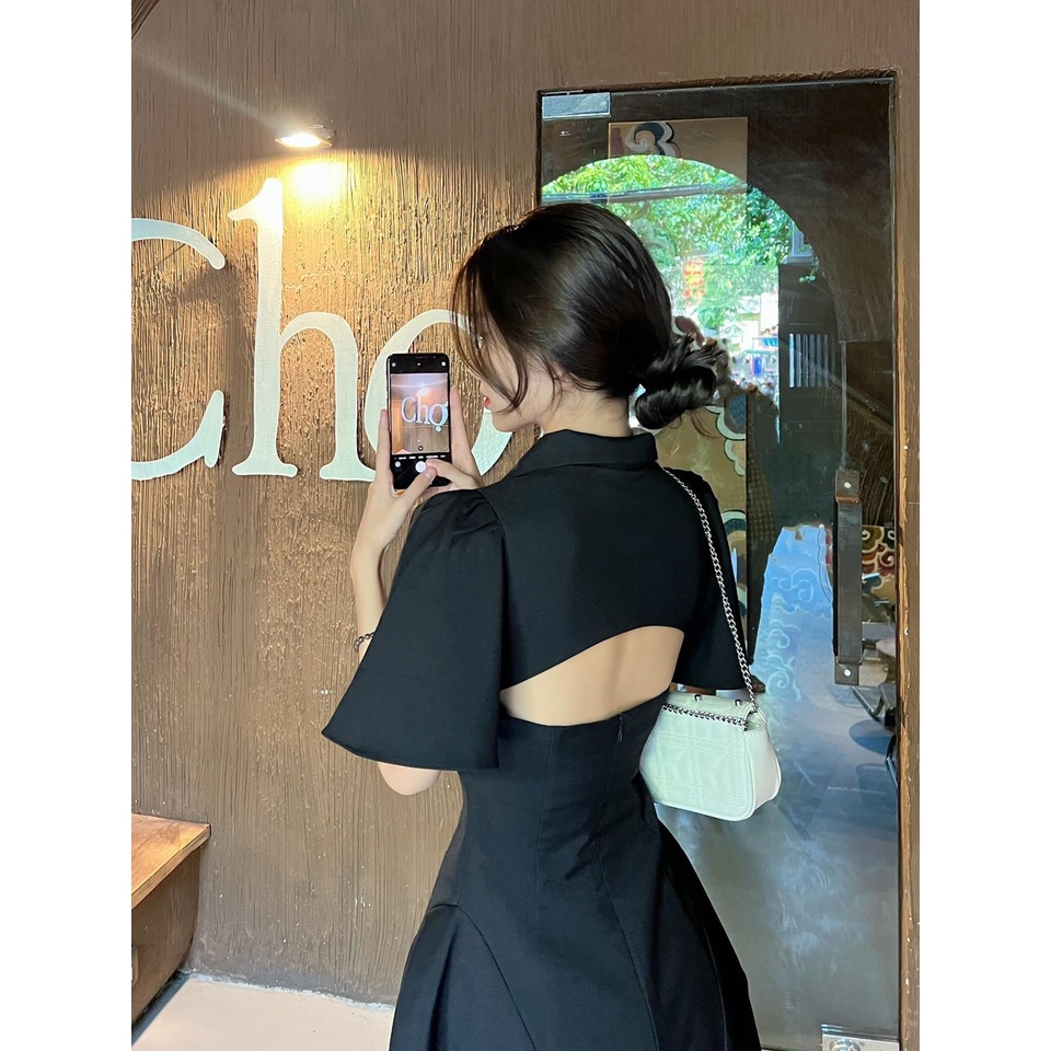 Đầm bigsize cổ sơ mi tay loe khoét sau lưng nhẹ nhàng tinh tế  HN1122