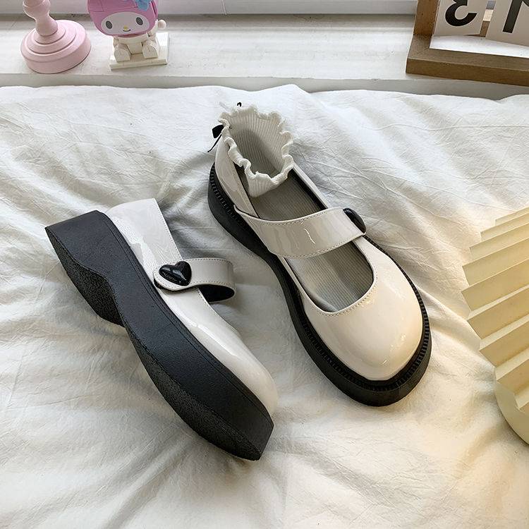 Giày lolita Giày một lớp Mary Jane màu trắng đáng yêu nữ phong cách Anh mùa hè