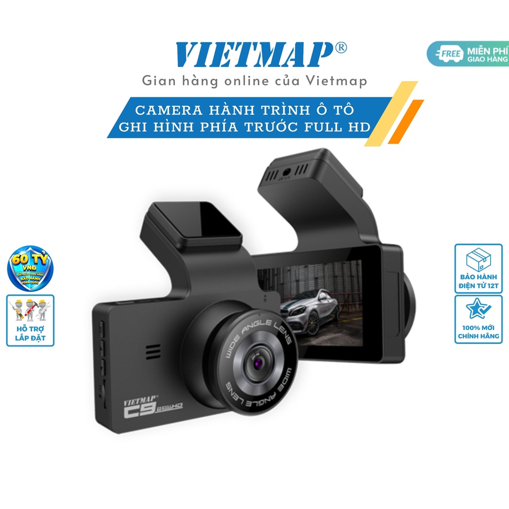 Vietmap C9 - Camera hành trình Full HD góc rộng 170° - Hàng chính hãng