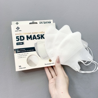 Combo 100 cái khẩu trang 5D Mask Minh hiếu chống bụi mịn và kháng khuẩn 99+