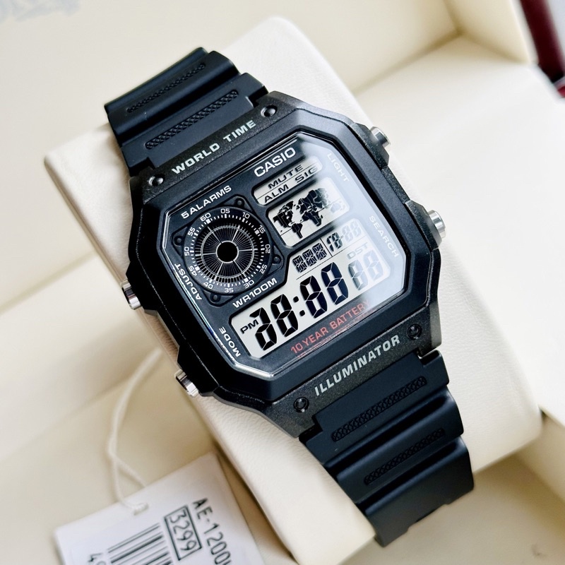 Đồng hồ điện tử nam dây nhựa Casio AE1200WH 1A